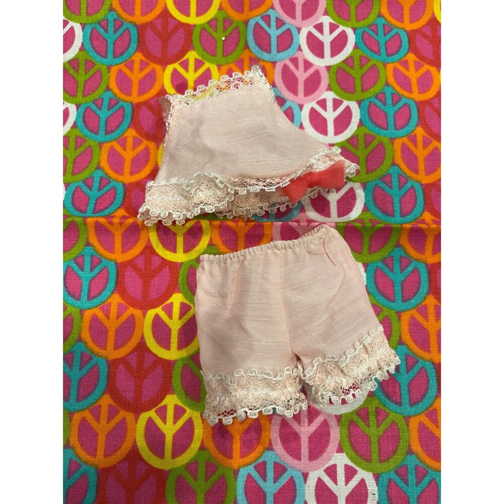 1960 Bed Time for Pepper Doll Pink PJs Top Bottom Ideal Toys #9307-0 Set B